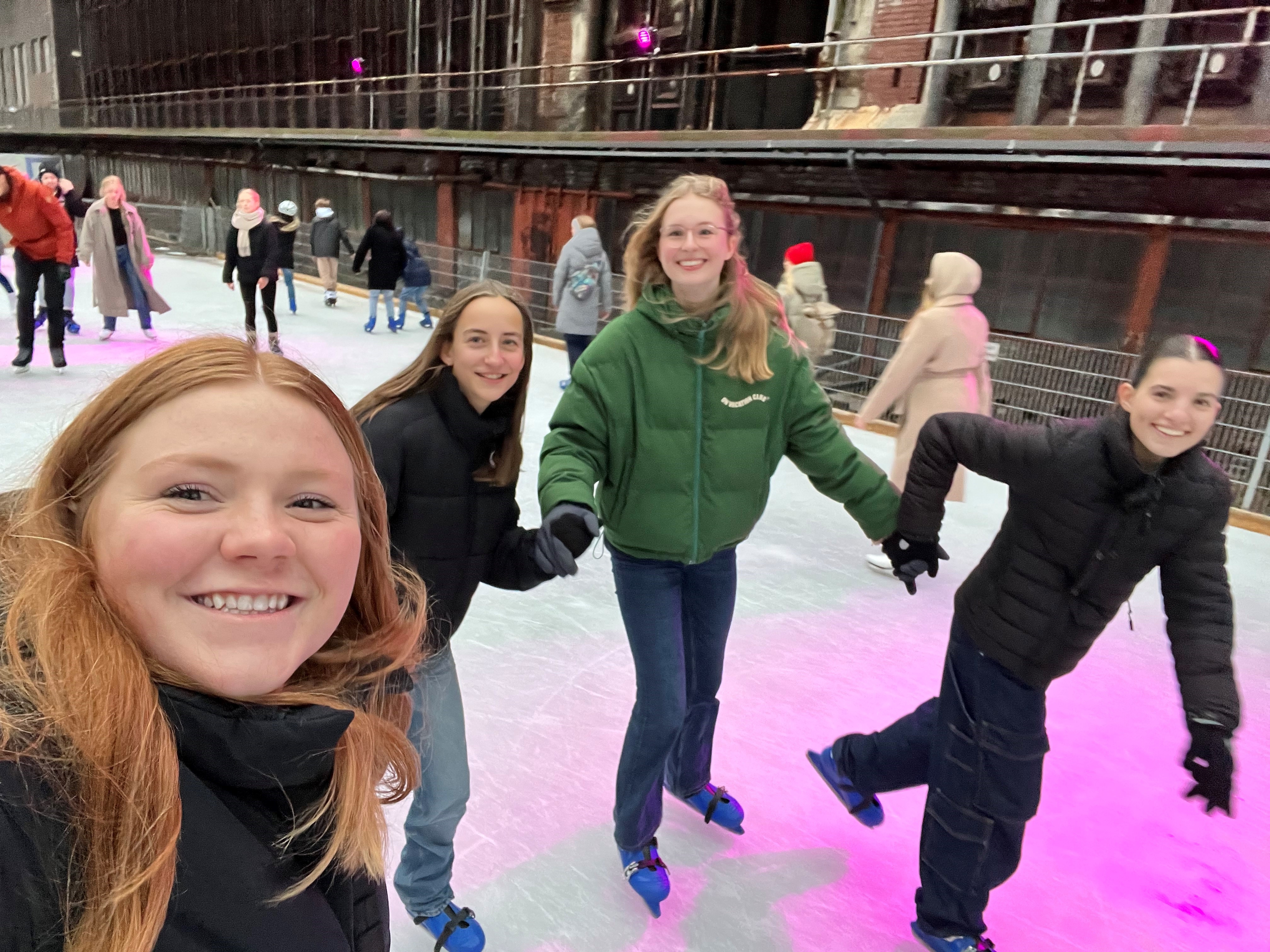 Ice skating with friends