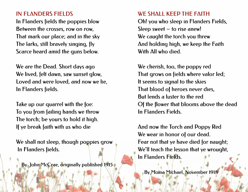 In Flanders Fields and We Shall Keep the Faith Poems