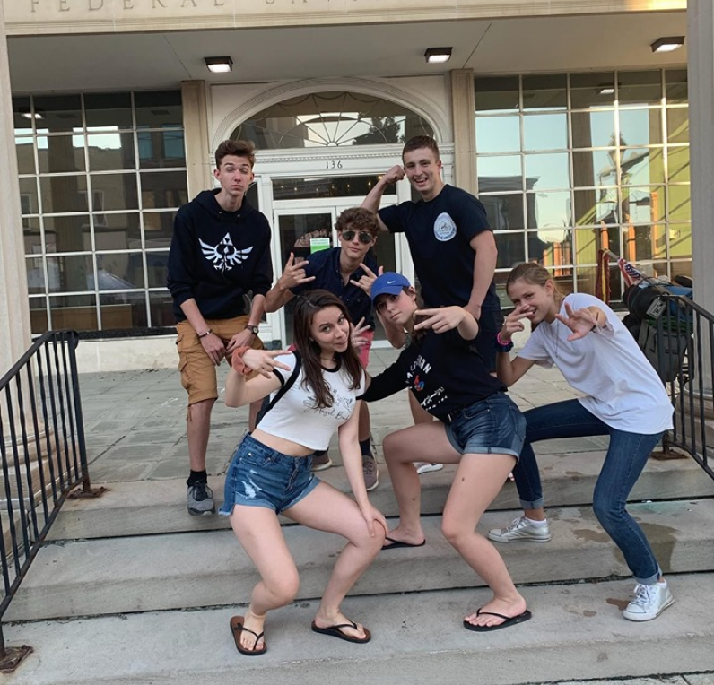 Students posing