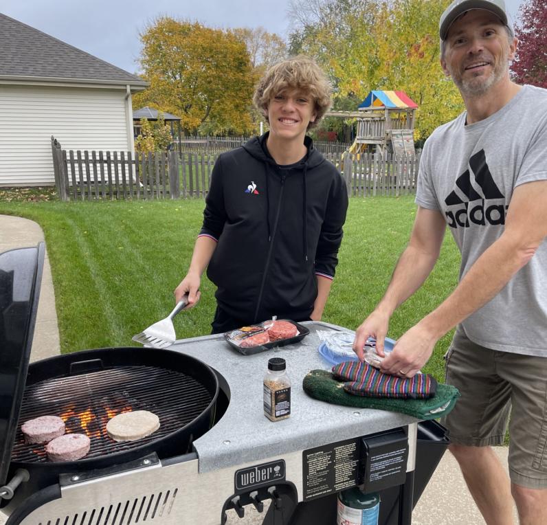 Student with host dad